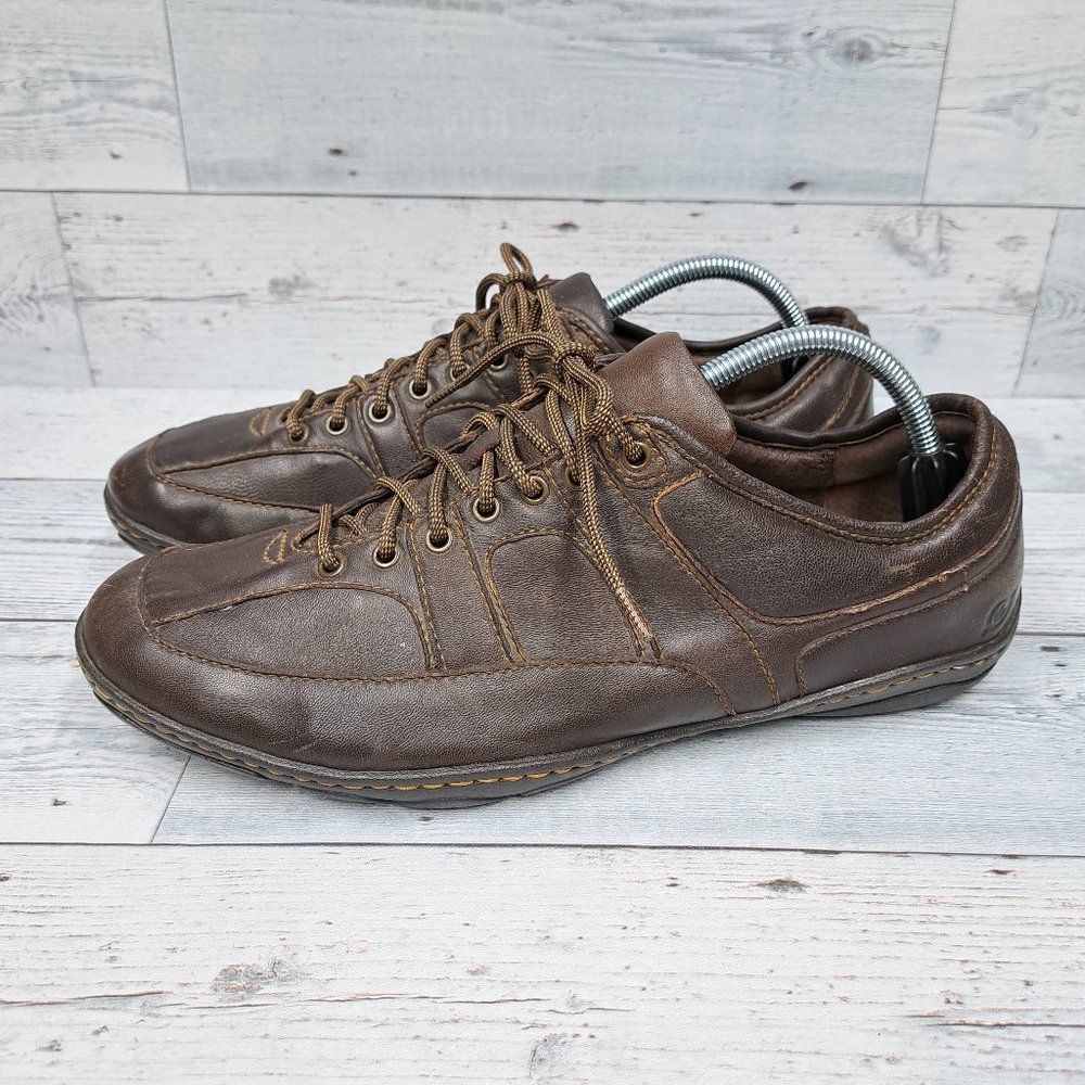 Born Shoes Mens 11 Casual Oxford Comfort Lace Up Brown Leather Closed Moc Toe